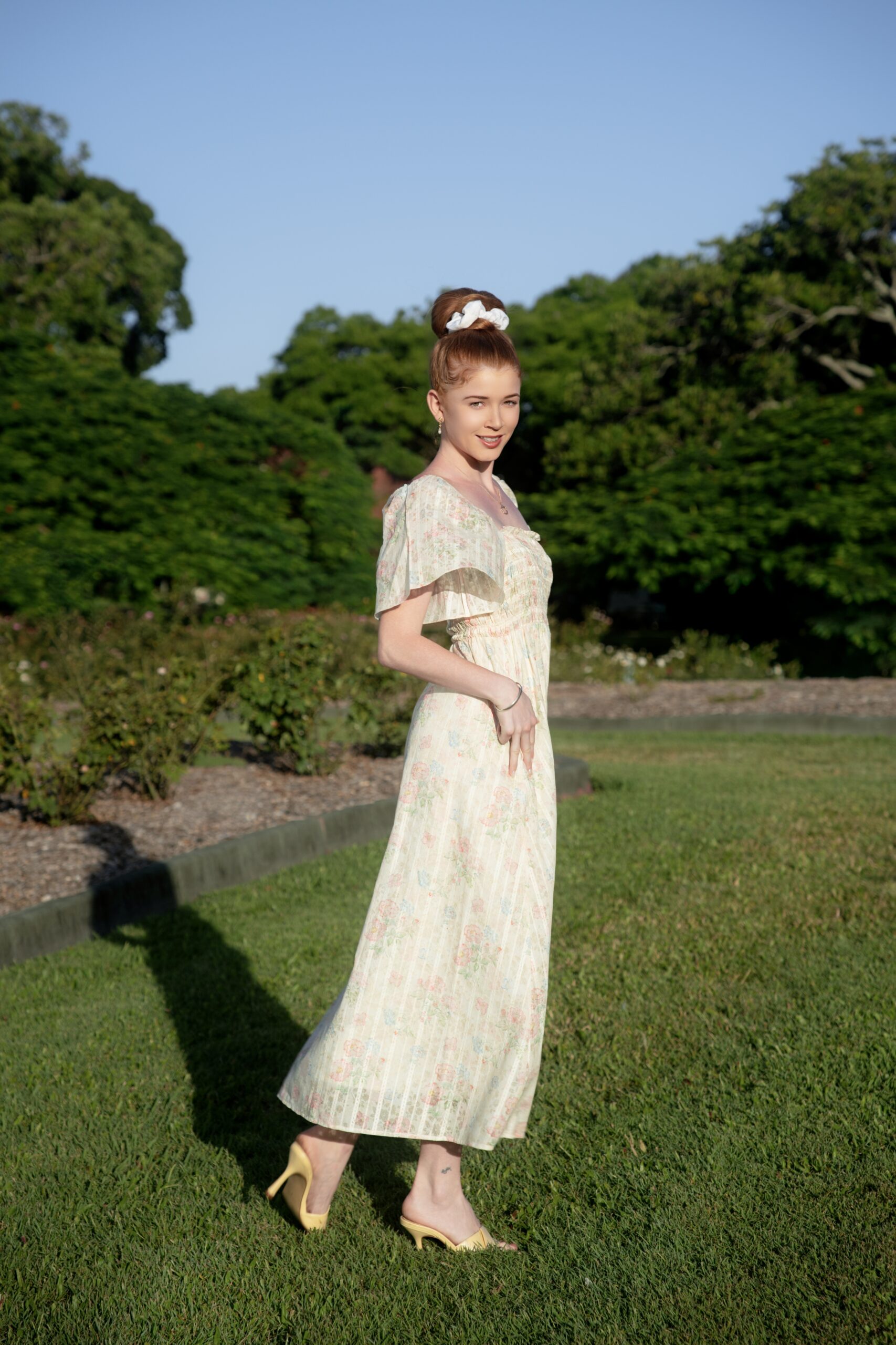 Calla Multiway Smocked Maxi Dress — side view showing flowing maxi silhouette and smocked bodice | La Mira Singapore
